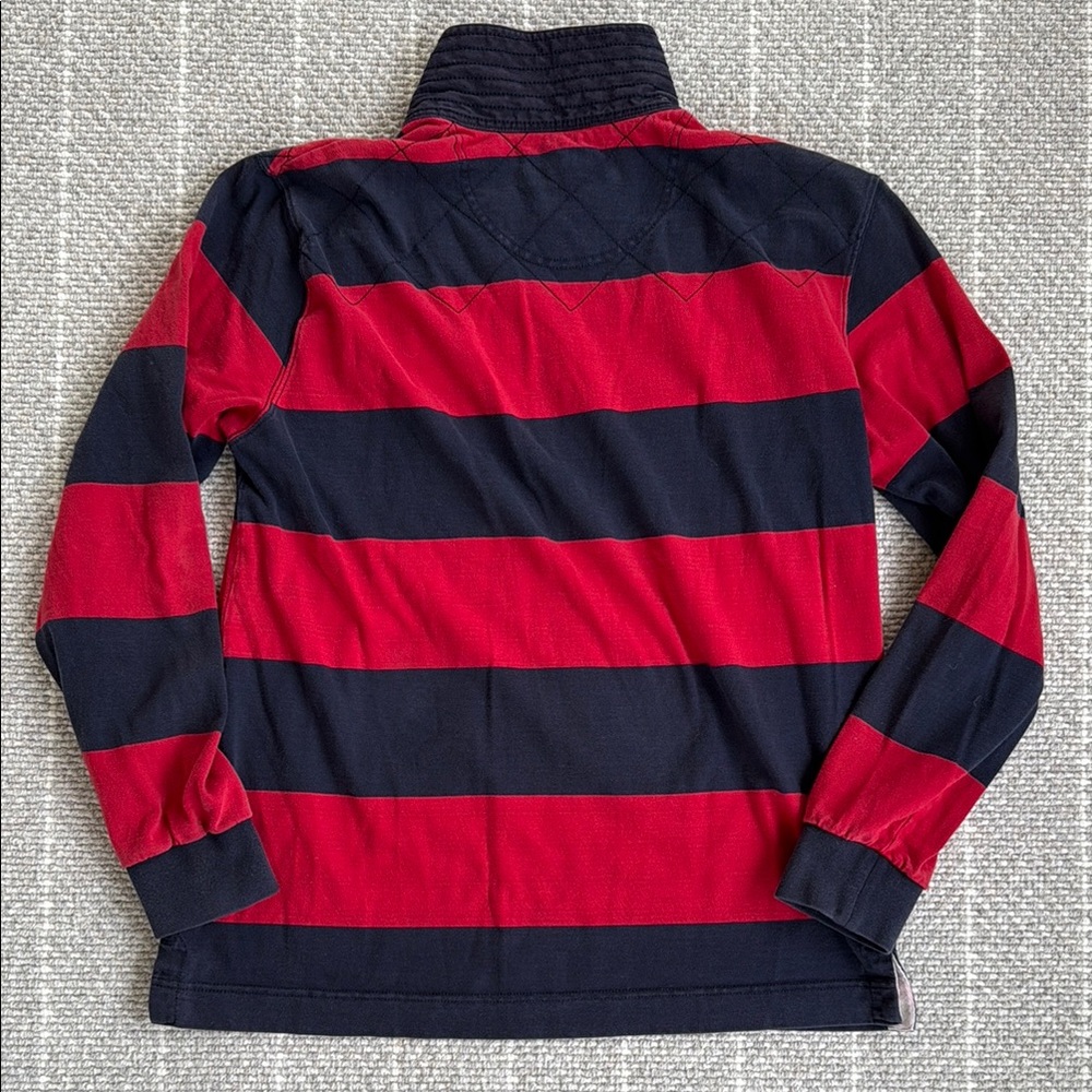 Barbour Red and Navy Striped Rugby Shirt US M - Picture 4 of 6
